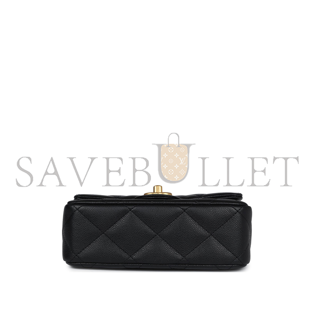 CHANEL CAVIAR QUILTED MINI SWEETHEART FLAP BLACK (20*14*8cm) 